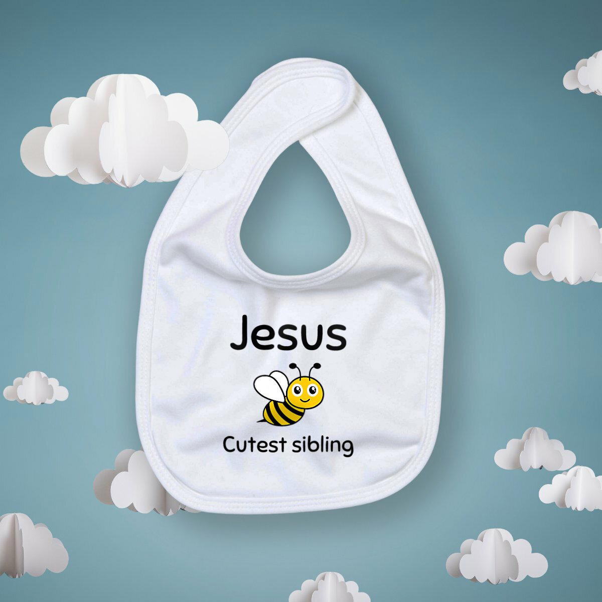 Image front Bib Premium+ Jesus's cutest sibling