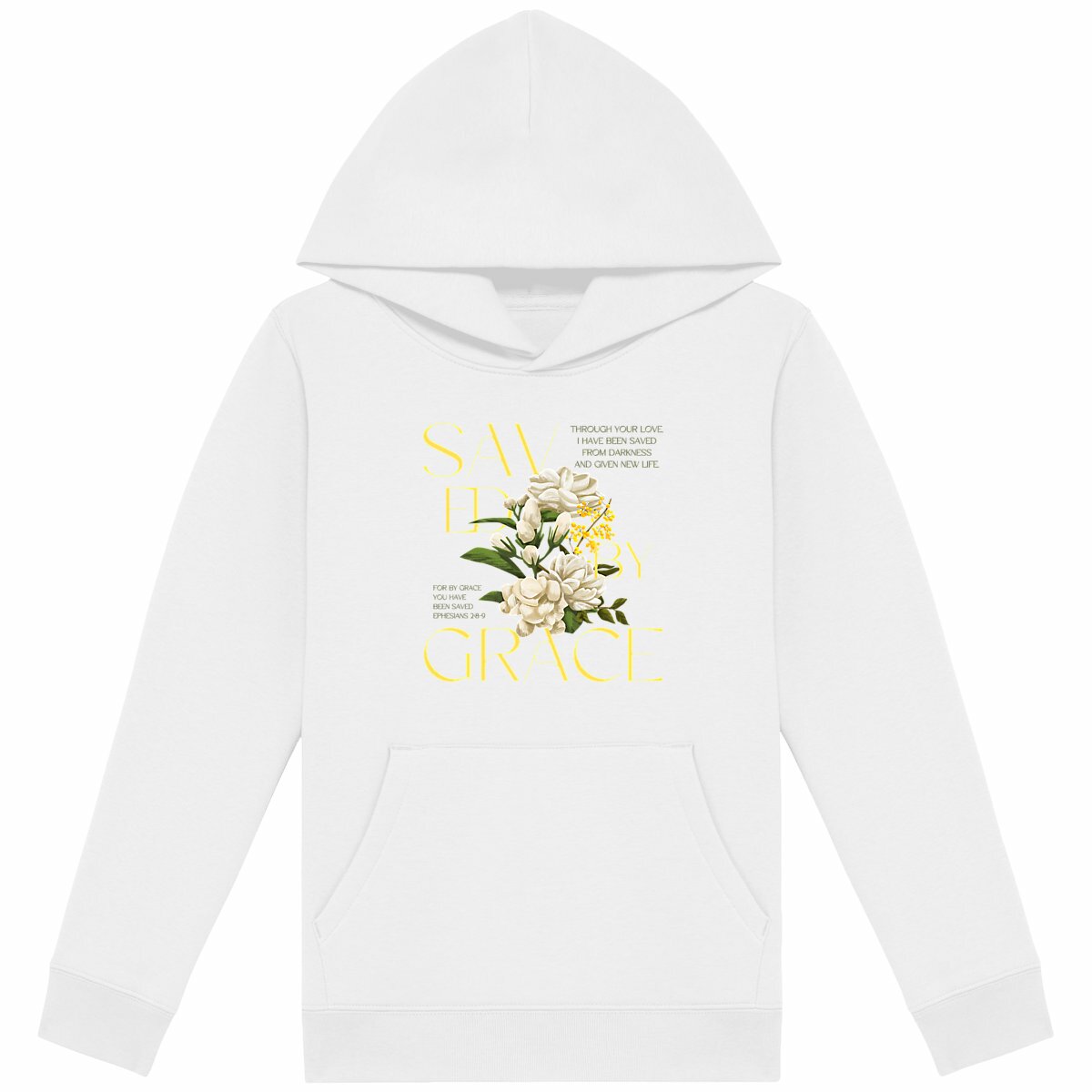 Image back Kids hoodie "Saved by Grace"