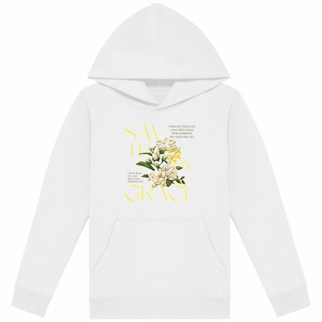 Image back Kids hoodie "Saved by Grace"