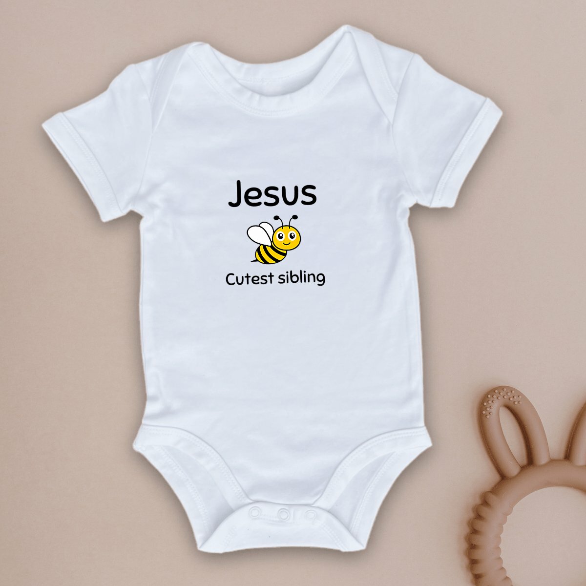 Image front Baby Bodysuit Premium+ Jesus's cutest sibling