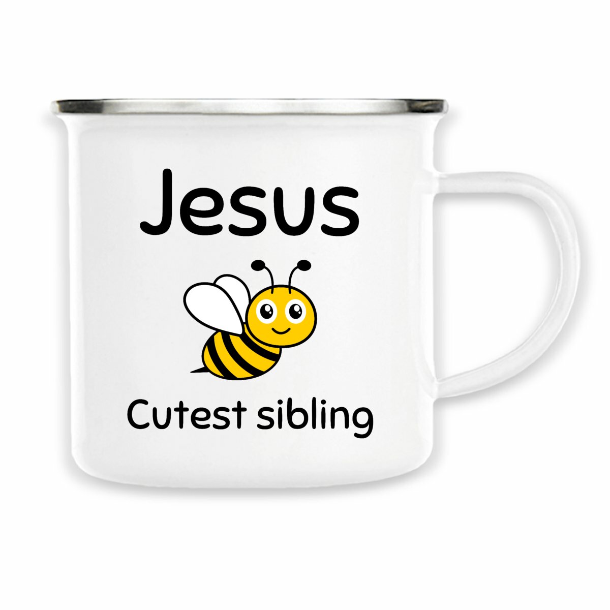 Image back Enamel mug Premium Jesus's cutest Sibling 