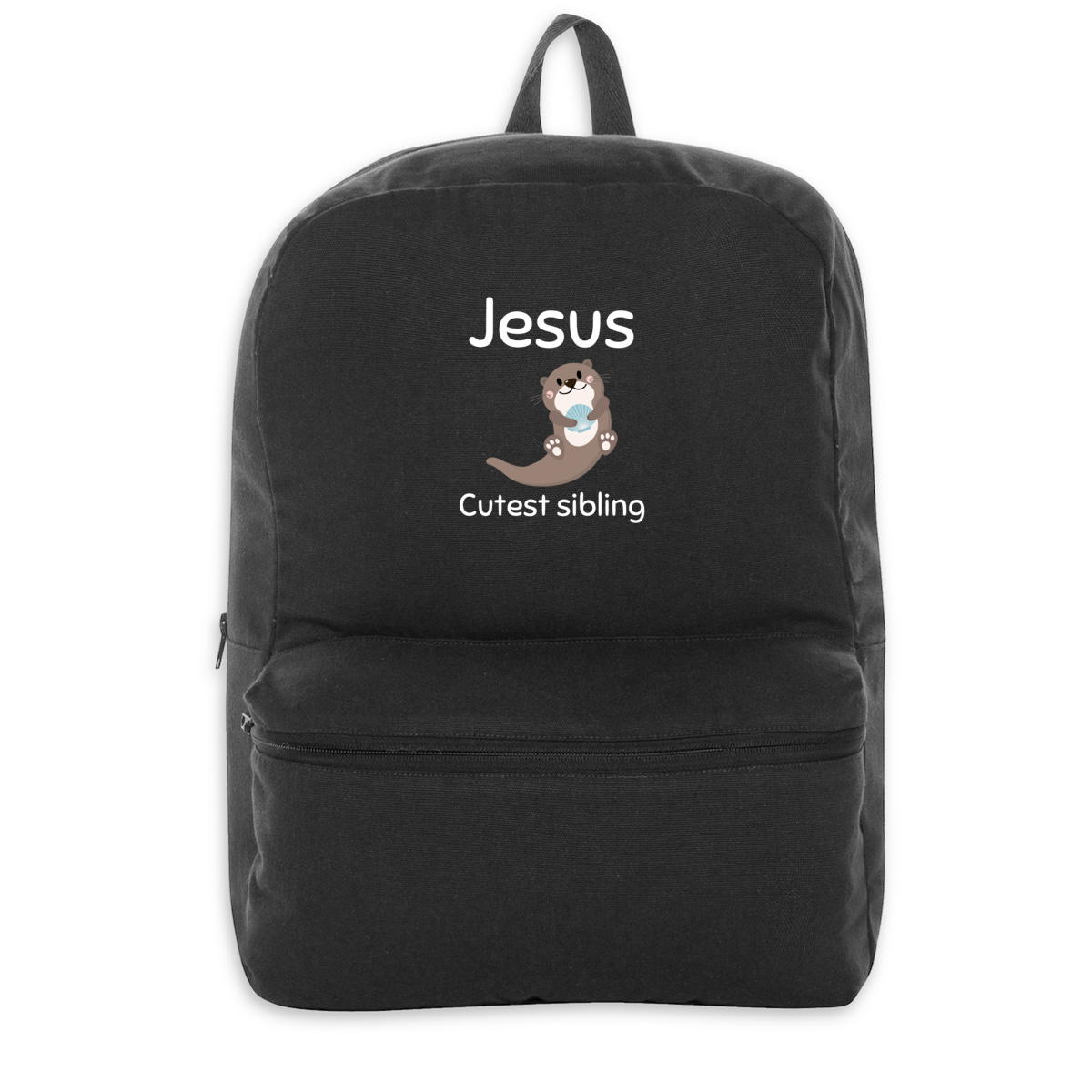 Image back 100% recycled backpack Premium+ Jesus's cutest Sibling 