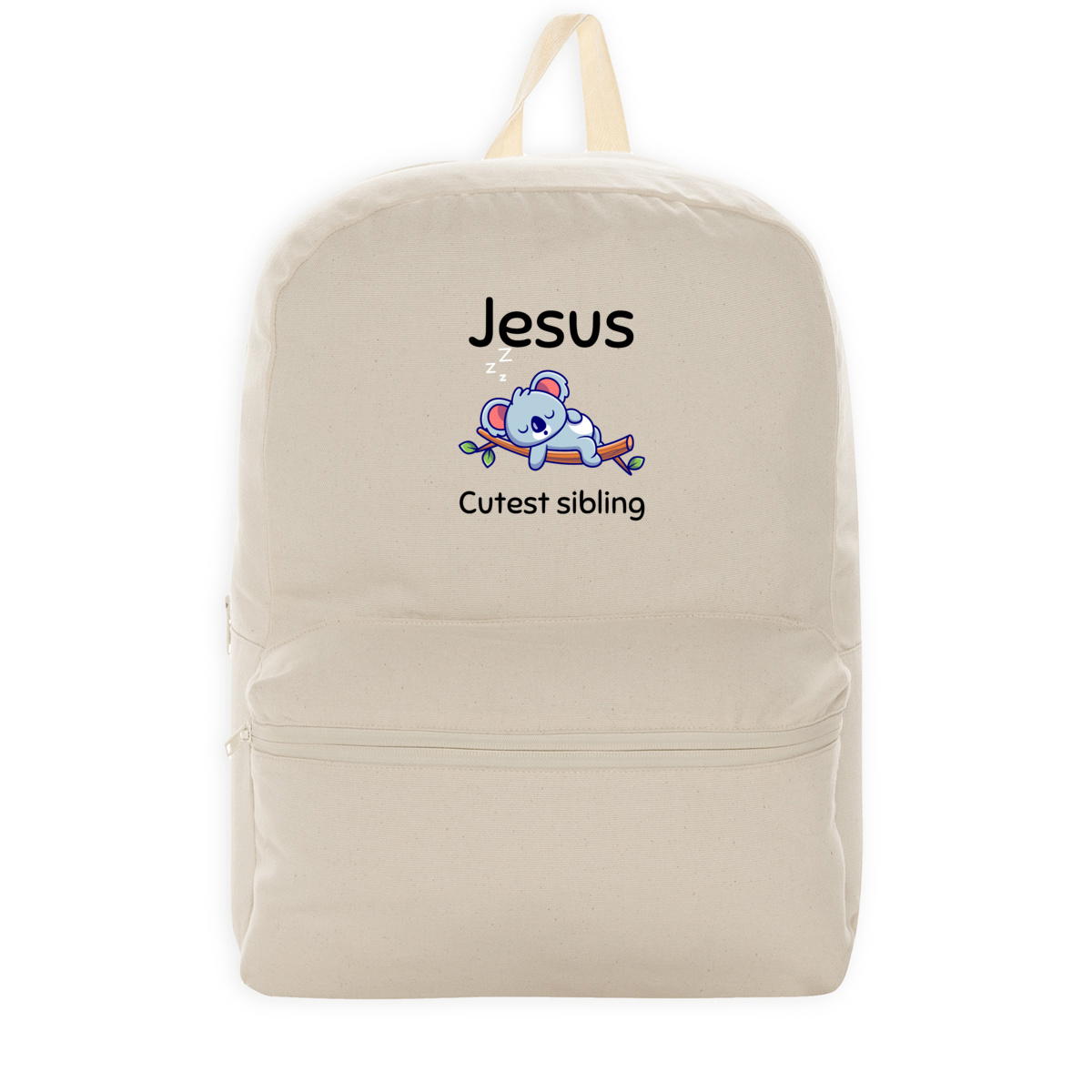 Image back 100% recycled backpack Premium+ Jesus's cutest Sibling 