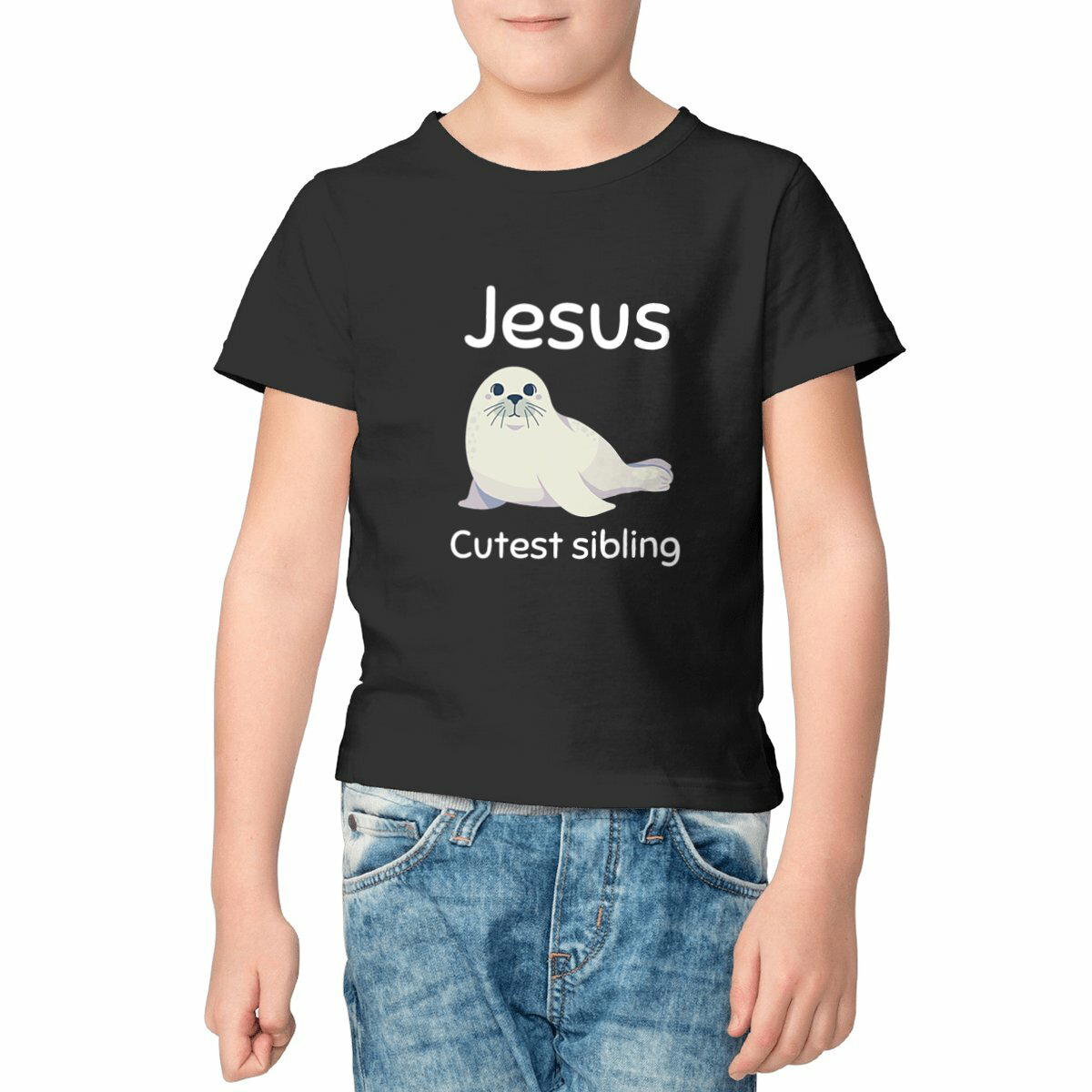 Image front Kids t-shirt Standard  Jesus's cutest Sibling 