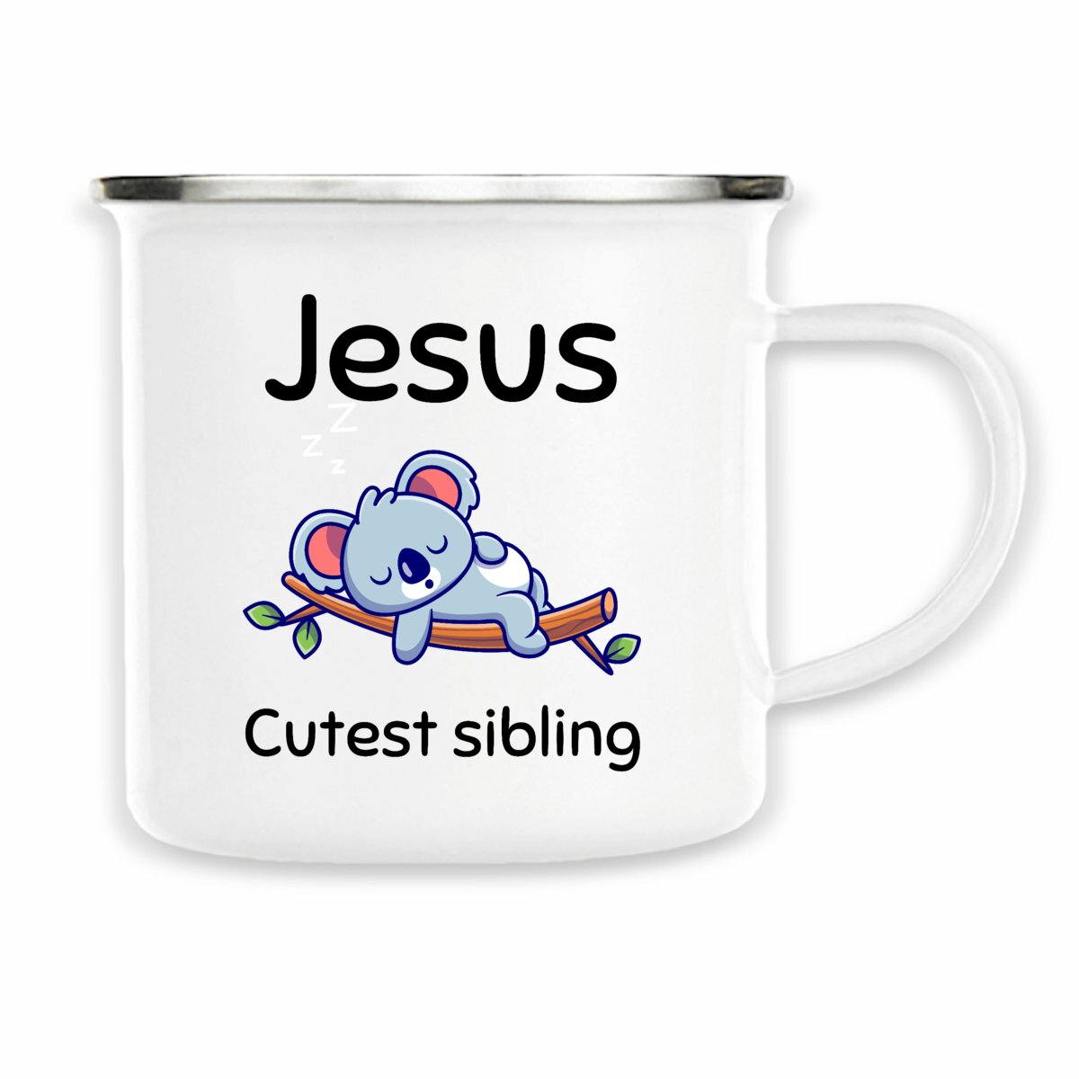 Image back Enamel mug Premium Jesus's cutest Sibling 