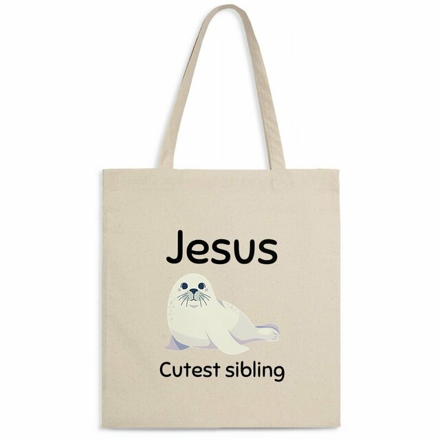 Image front Light Totebag Premium Jesus's cutest Sibling 