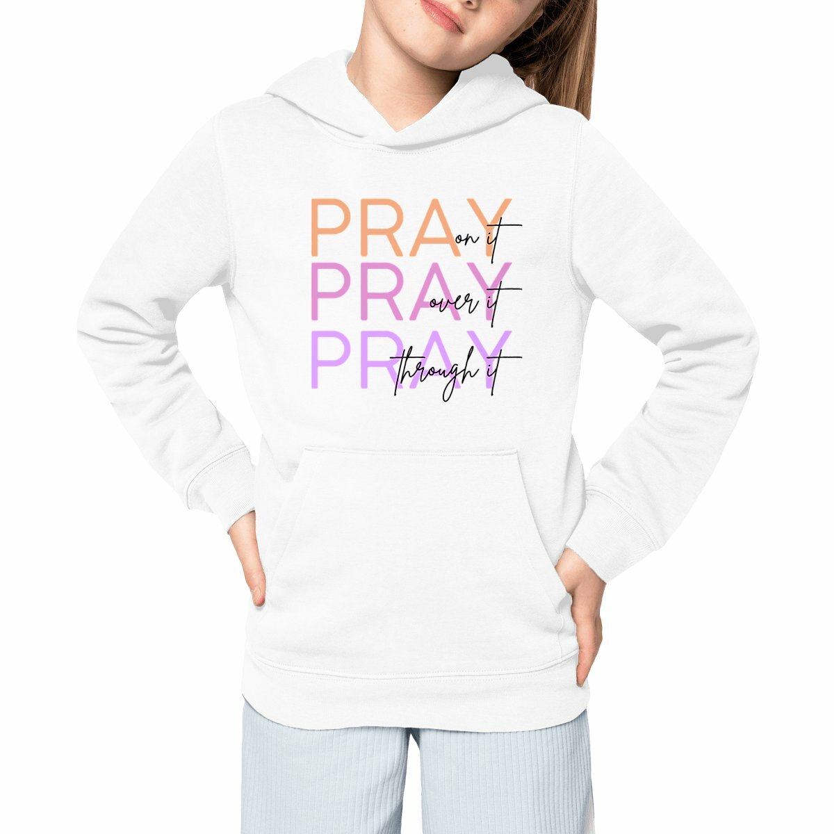 Image front Kids hoodie - Premium Pray 3x