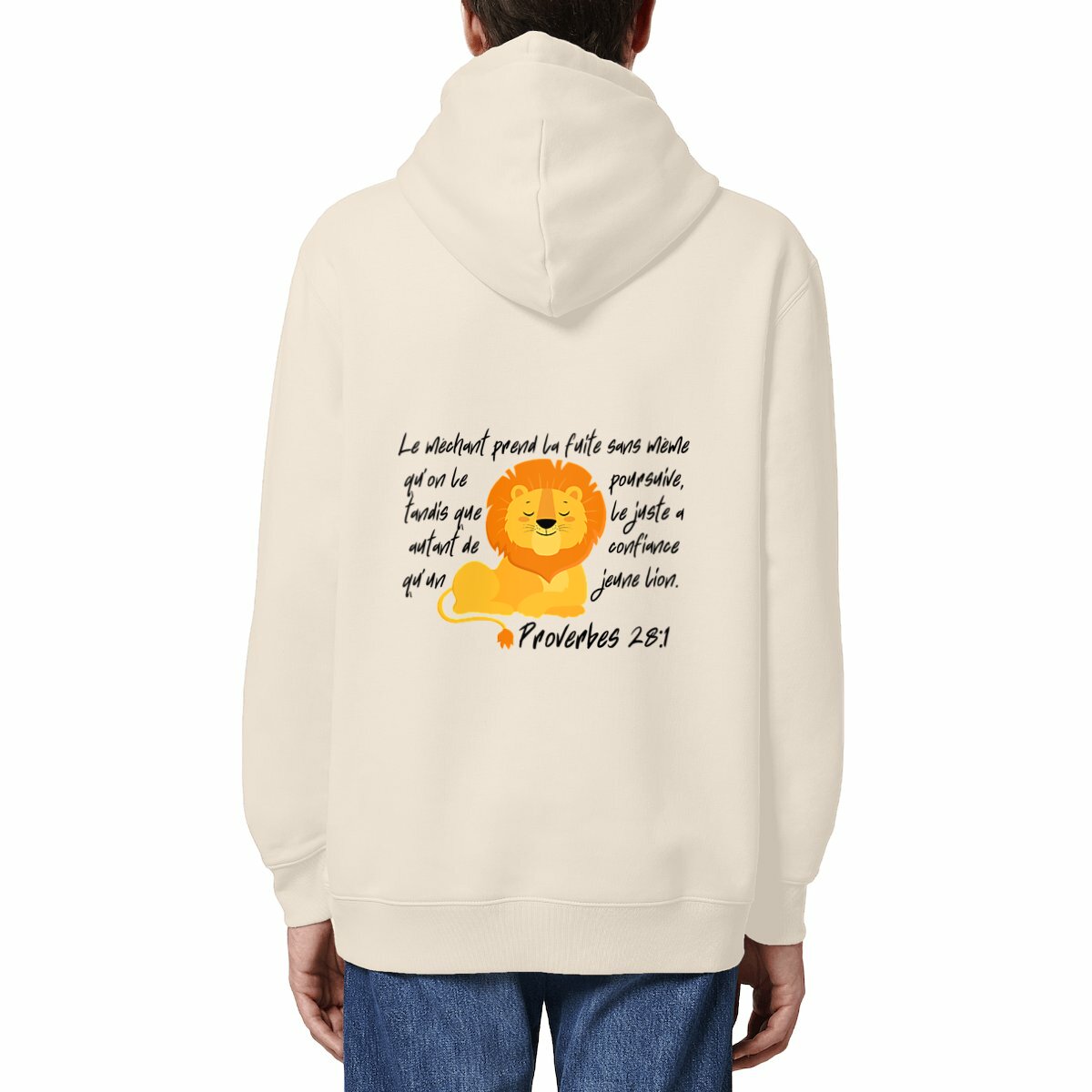 Image front Unisex Hoodie Premium+ Proverbes 28:1 Eternal Vibes