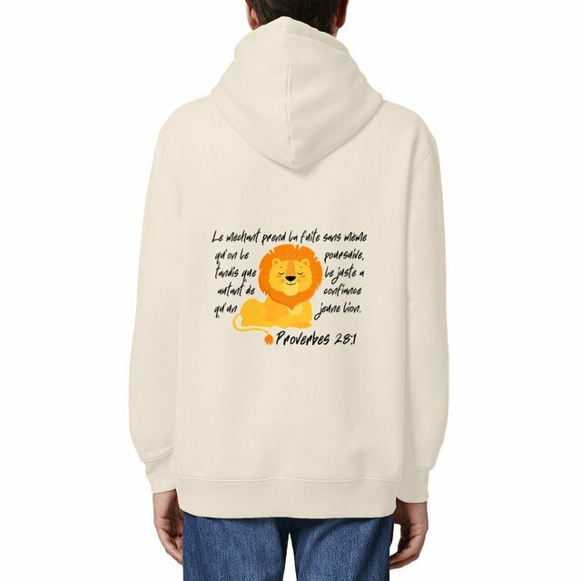 Image front Unisex Hoodie Premium+ Proverbes 28:1 Eternal Vibes