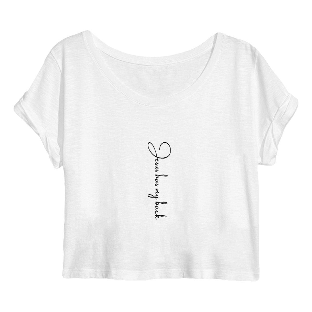 Image front Women's crop top - Premium Plus Jesus has my back