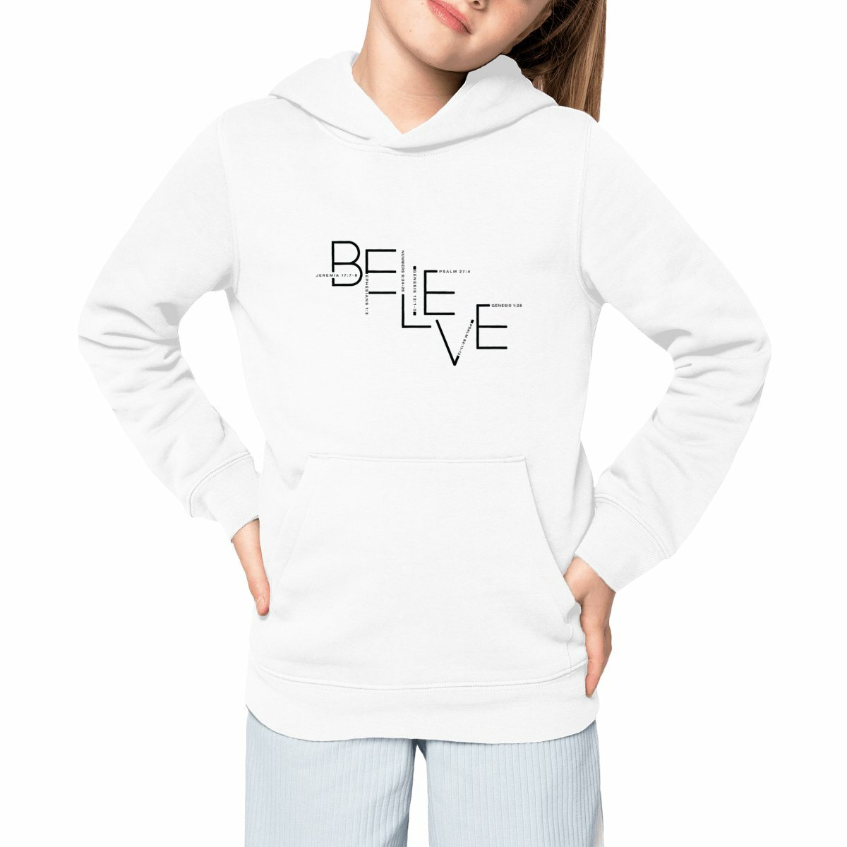 Image front Kids hoodie - Premium BELIEVE