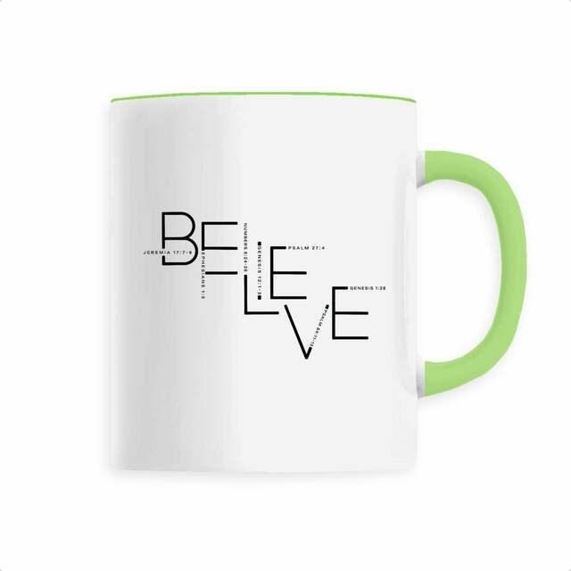 Image back Ceramic mug - Premium BELIEVE