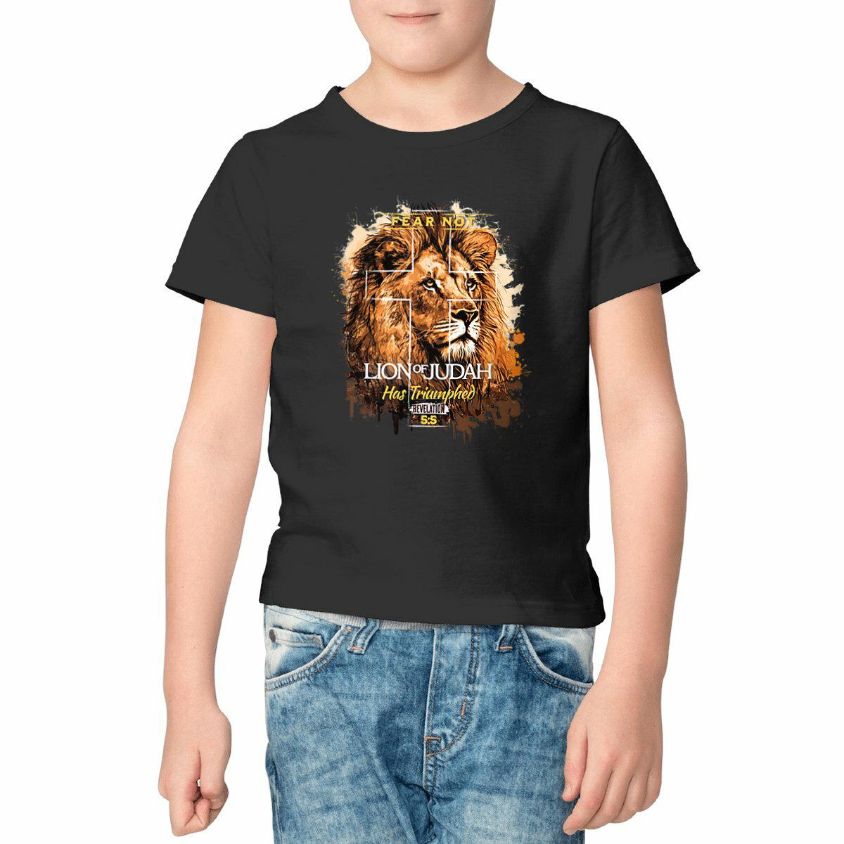 Image front Kids t-shirt Standard  fear not lion of Judas
