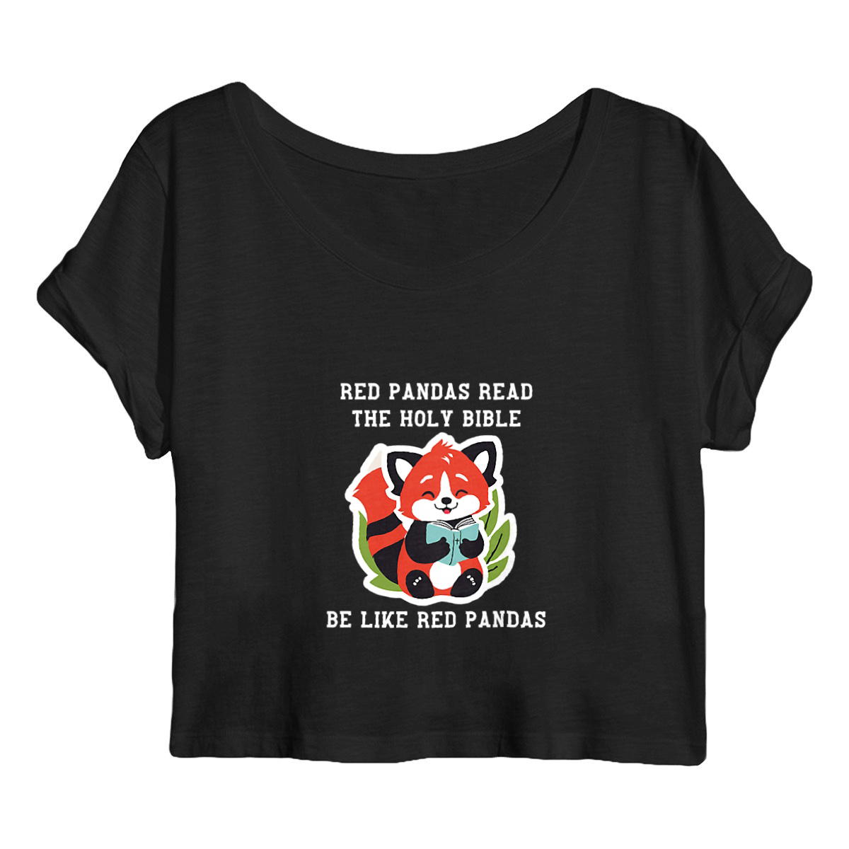 Image back Women's crop top Premium+ Be like red pandas