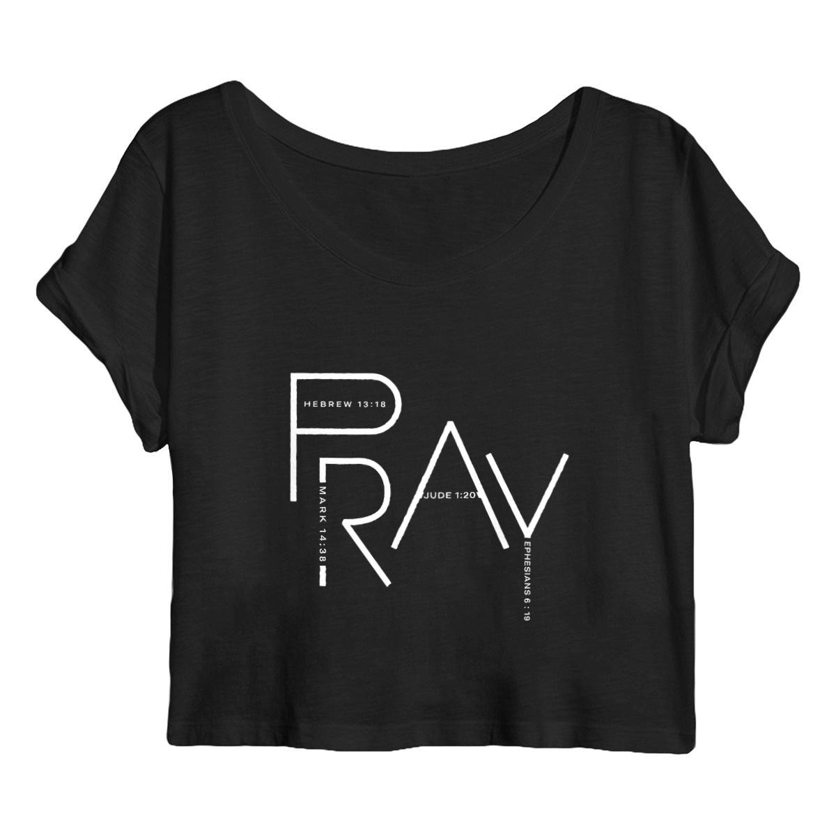 Image front Women's crop top - Premium Plus PRAY