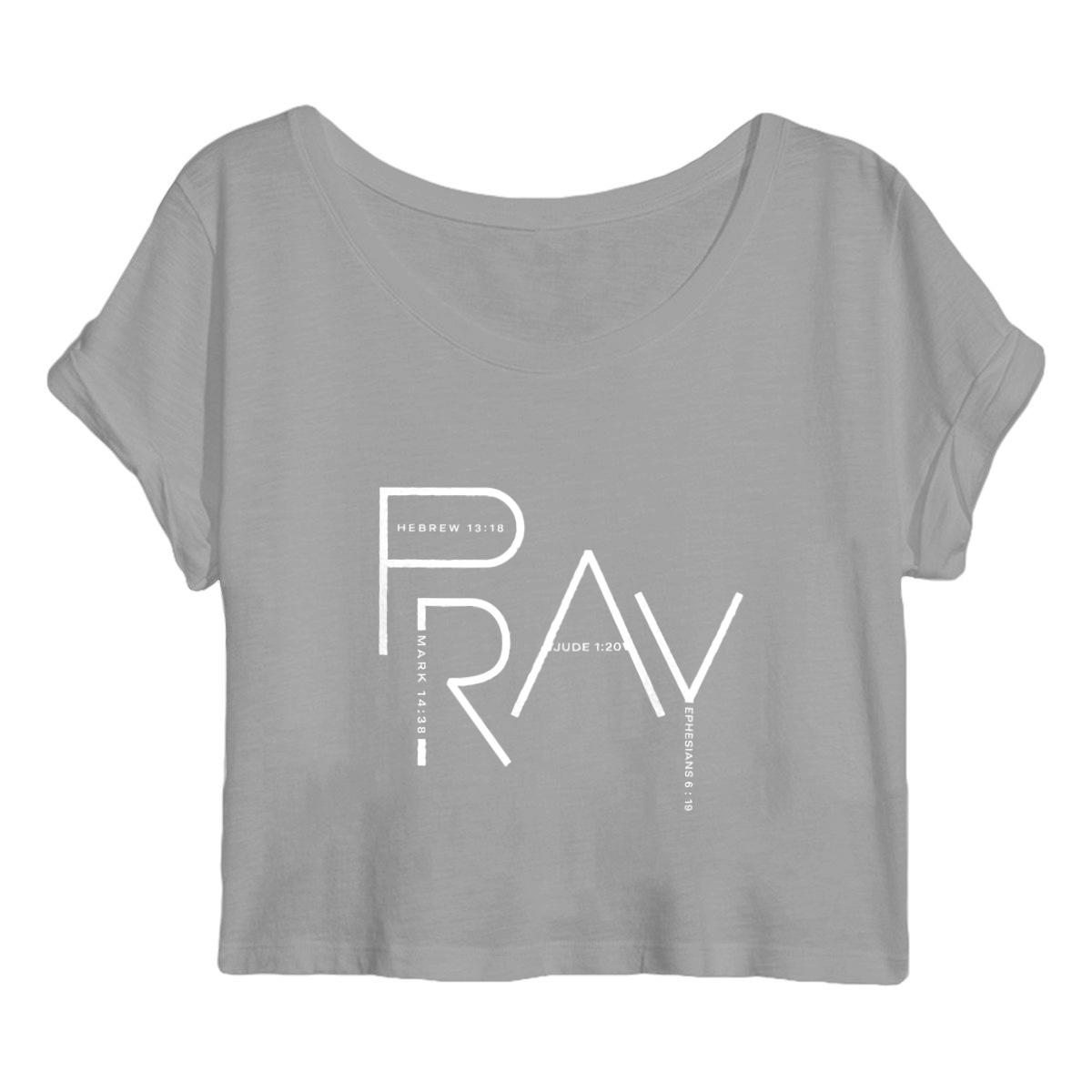 Image back Women's crop top - Premium Plus PRAY