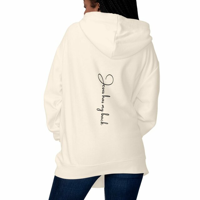 Image front Unisex hoodie - Premium Plus Jesus has my back