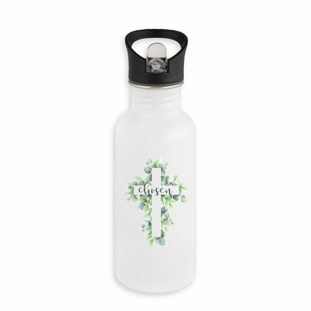 Image back Stainless steel water bottle with straw "chosen"