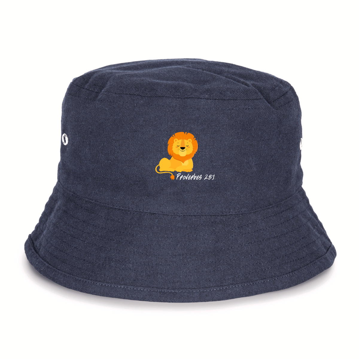 Image back 100% Recycled Bucket Hat Proverbes 28:1 