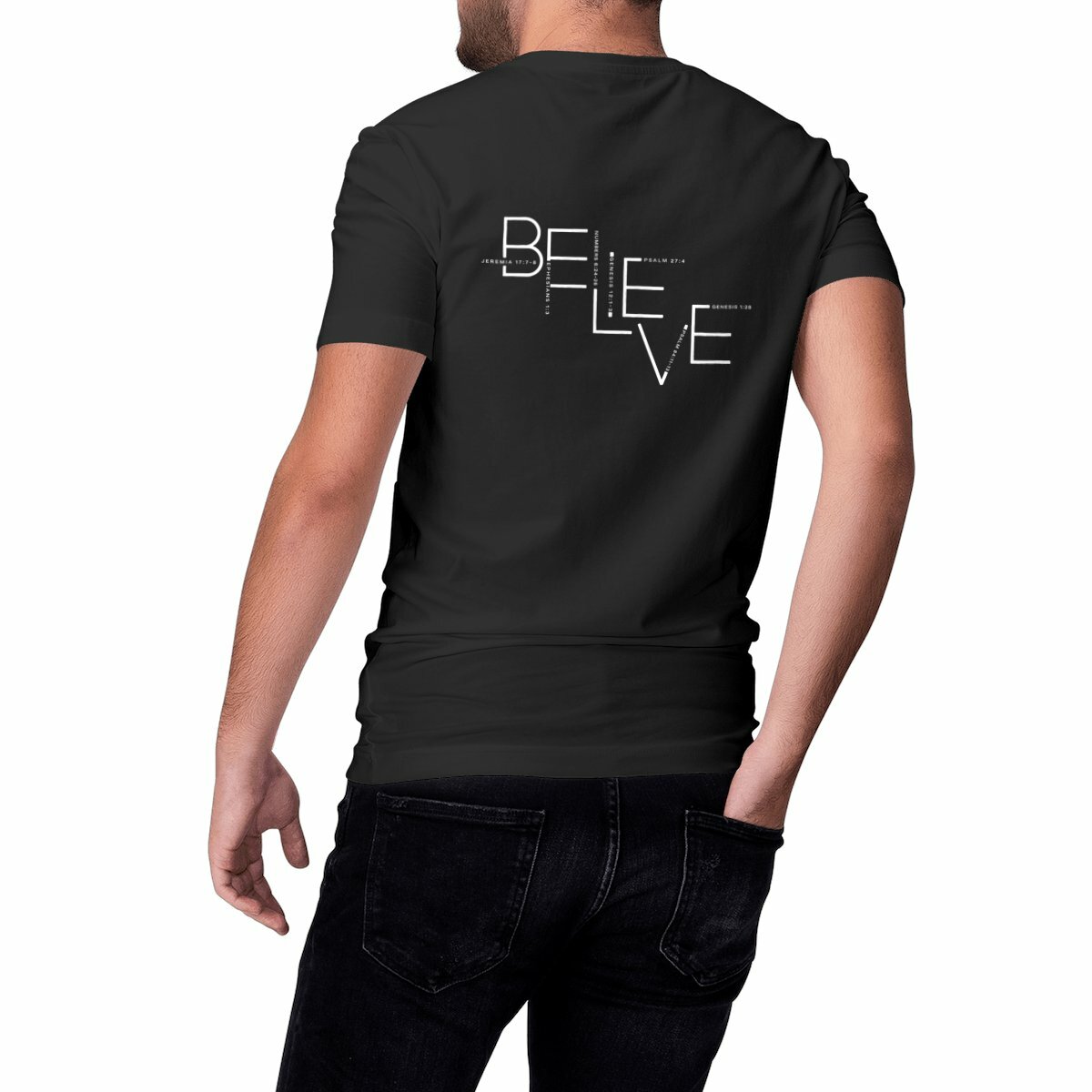 Image front Heavyweight Unisex t-shirt - Premium Plus BELIEVE