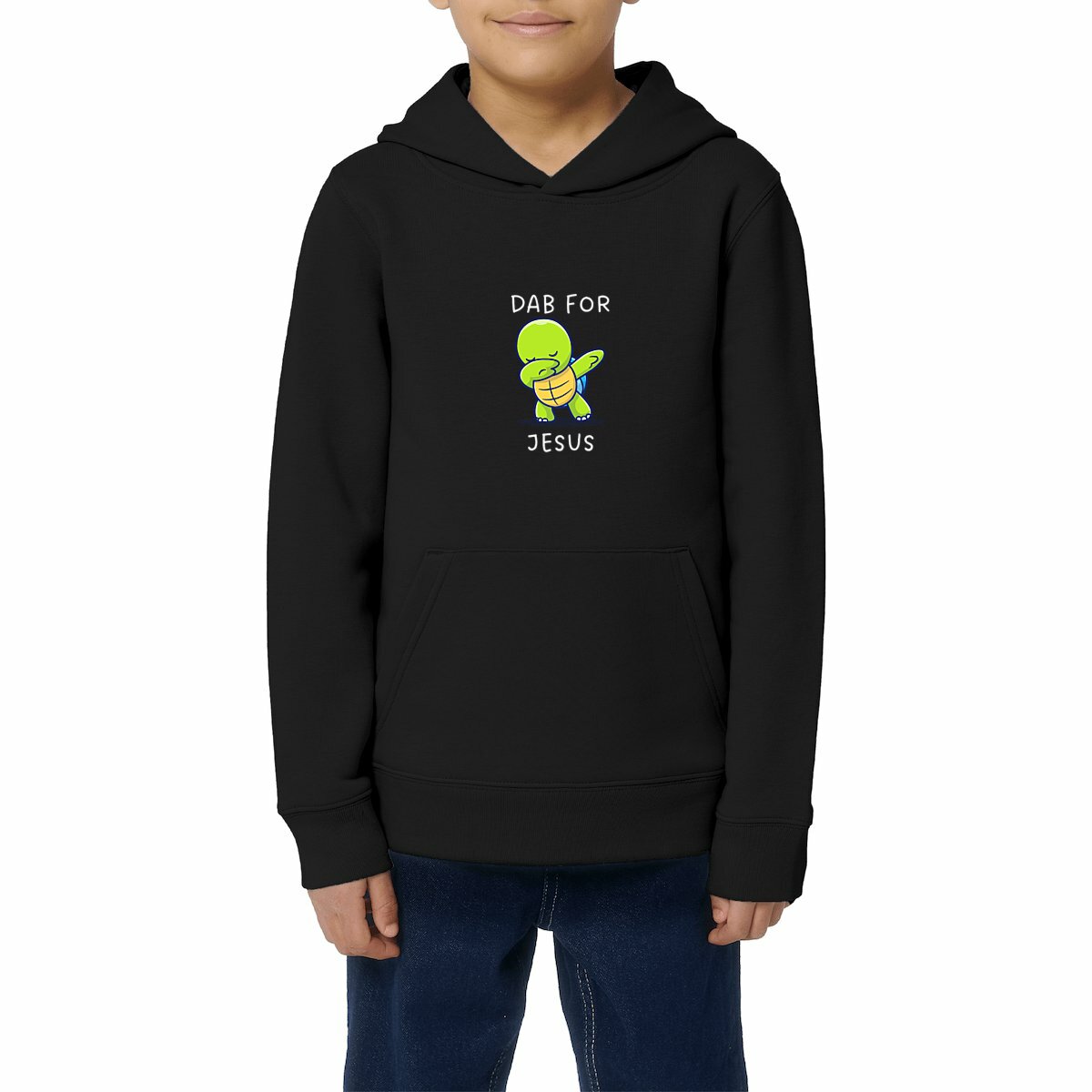Image front Kids hoodie Premium Dab for Jesus 