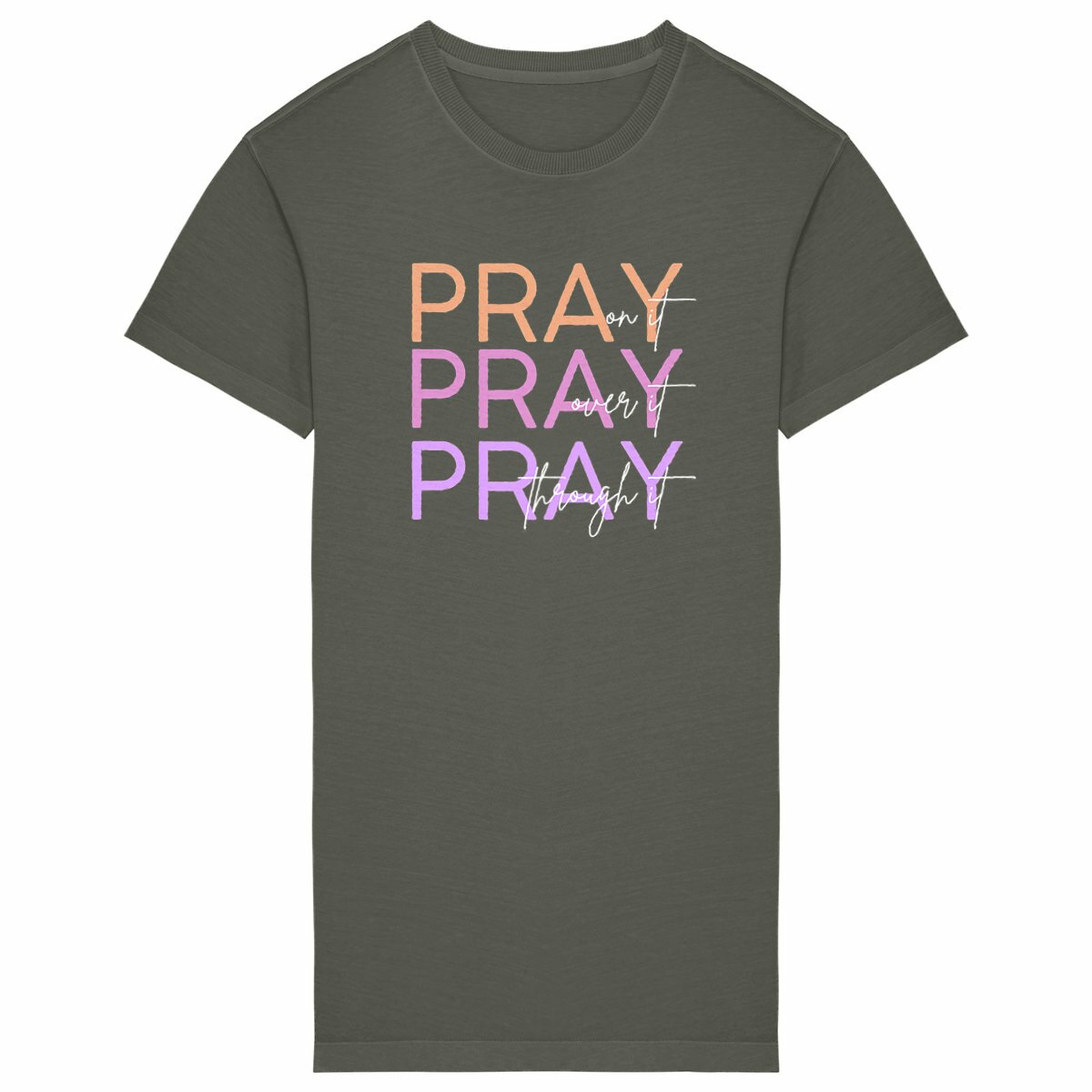 Image back Women's t-shirt dress - Premium Plus Pray 3x