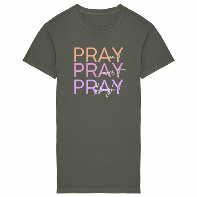 Image back Women's t-shirt dress - Premium Plus Pray 3x