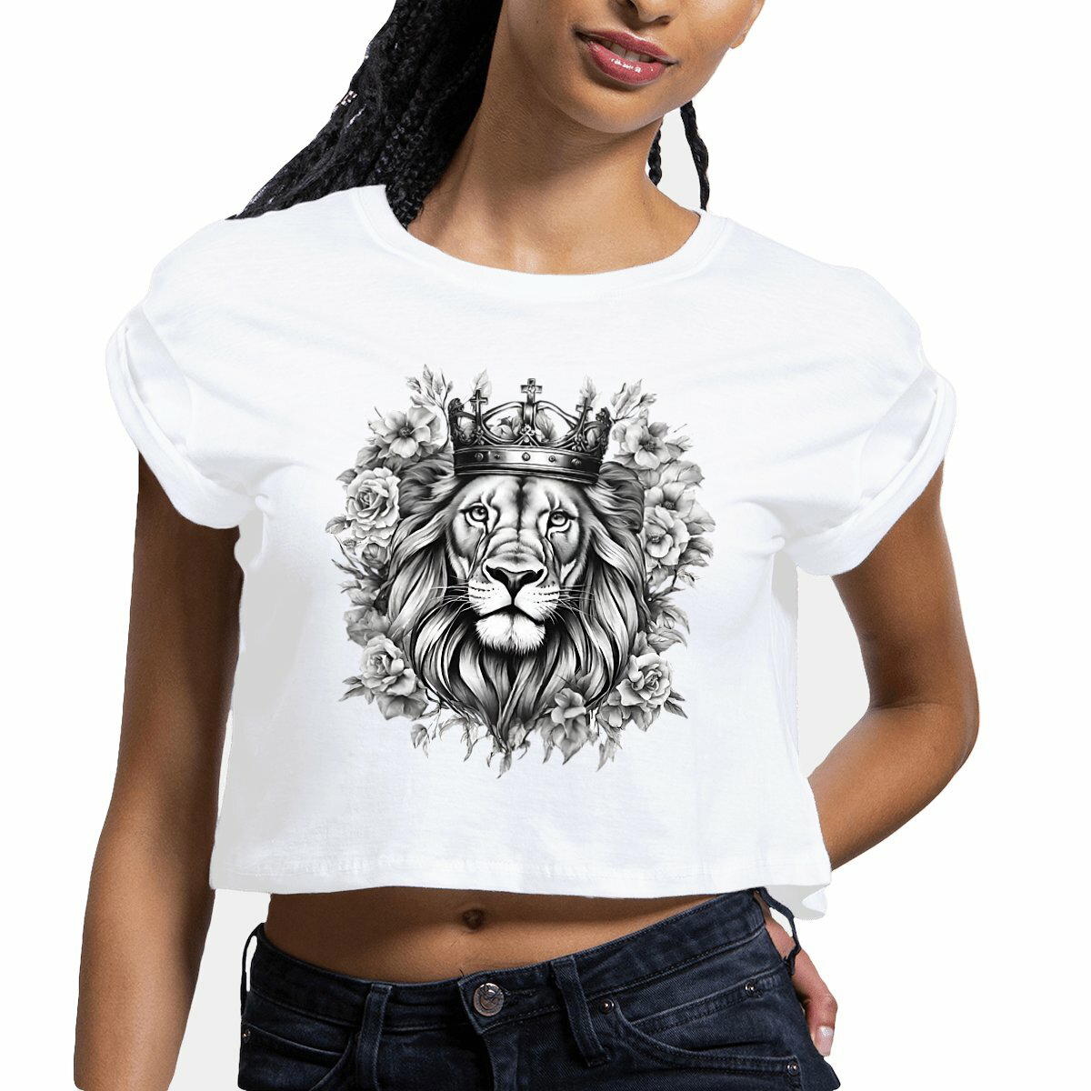 Image front Women's crop top "Strong Lion"