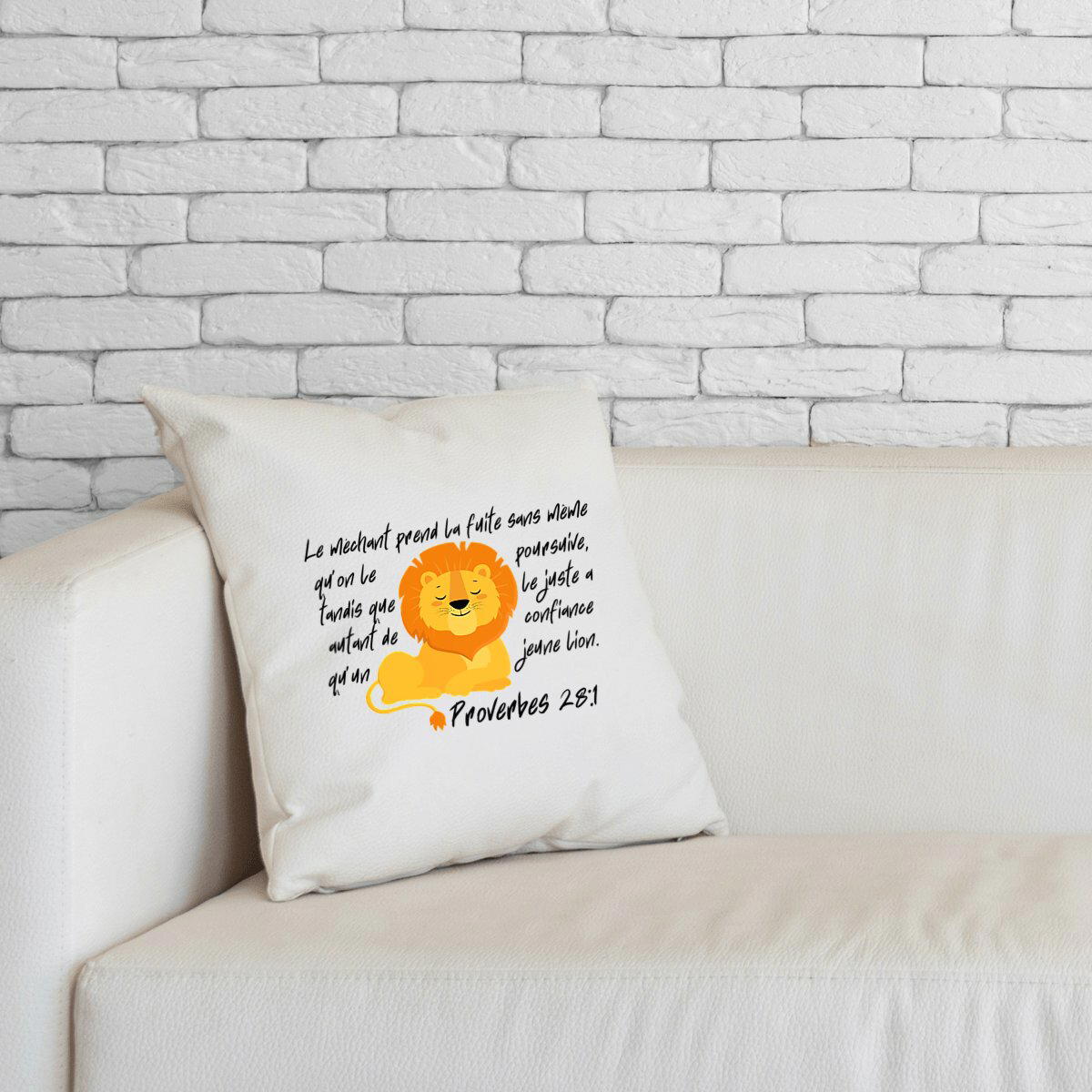 Image front Cushion Proverbes 28:1