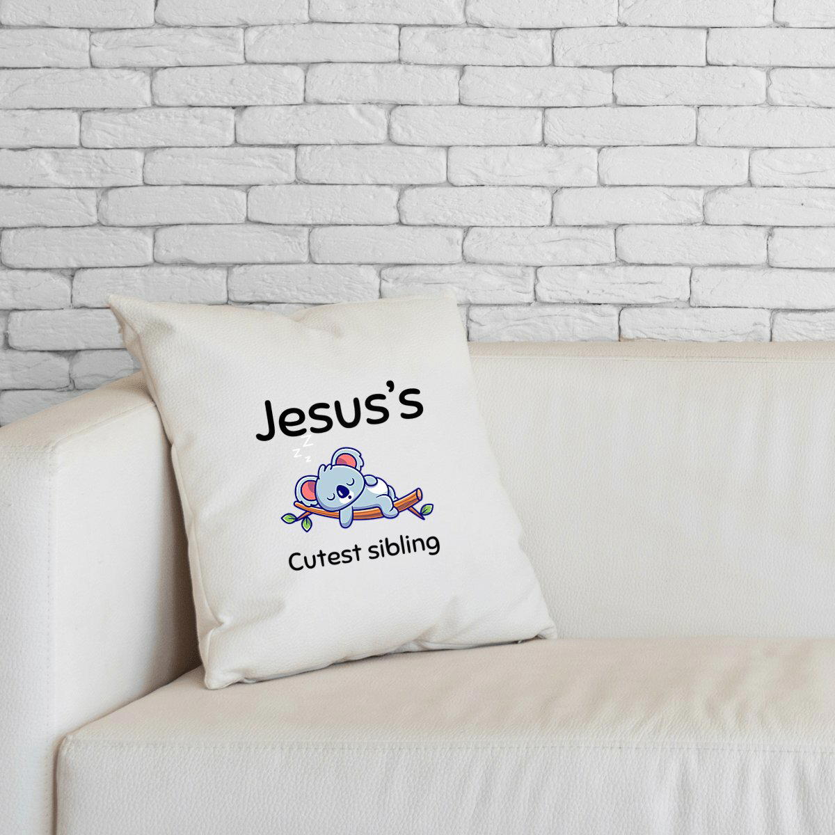 Image front Cushion Premium+ Jesus's cutest Sibling 