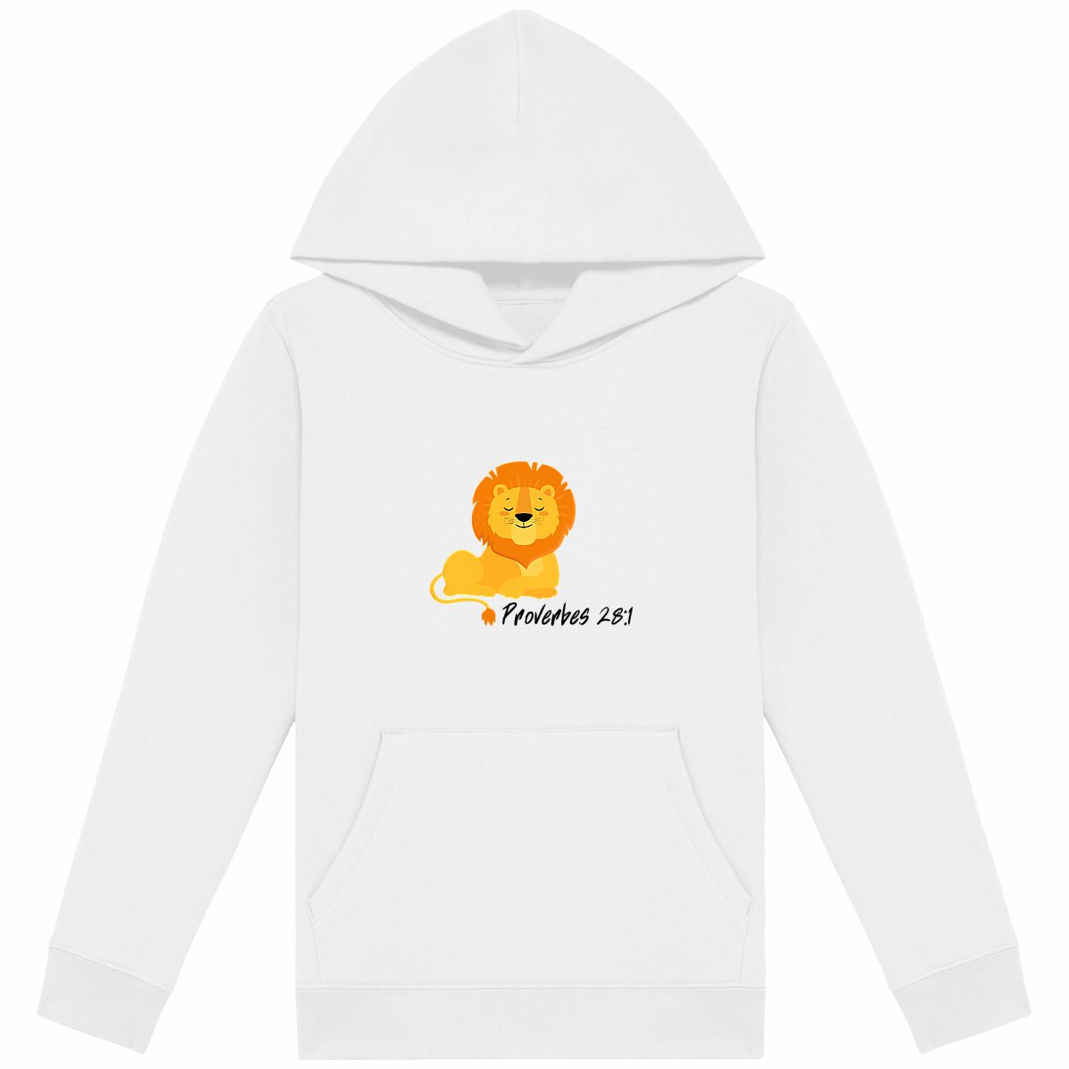 Image back Kids hoodie Premium+ Proverbes 28:1