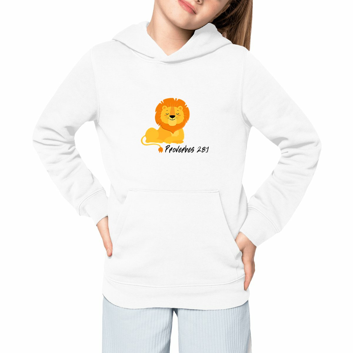 Image front Kids hoodie Premium+ Proverbes 28:1