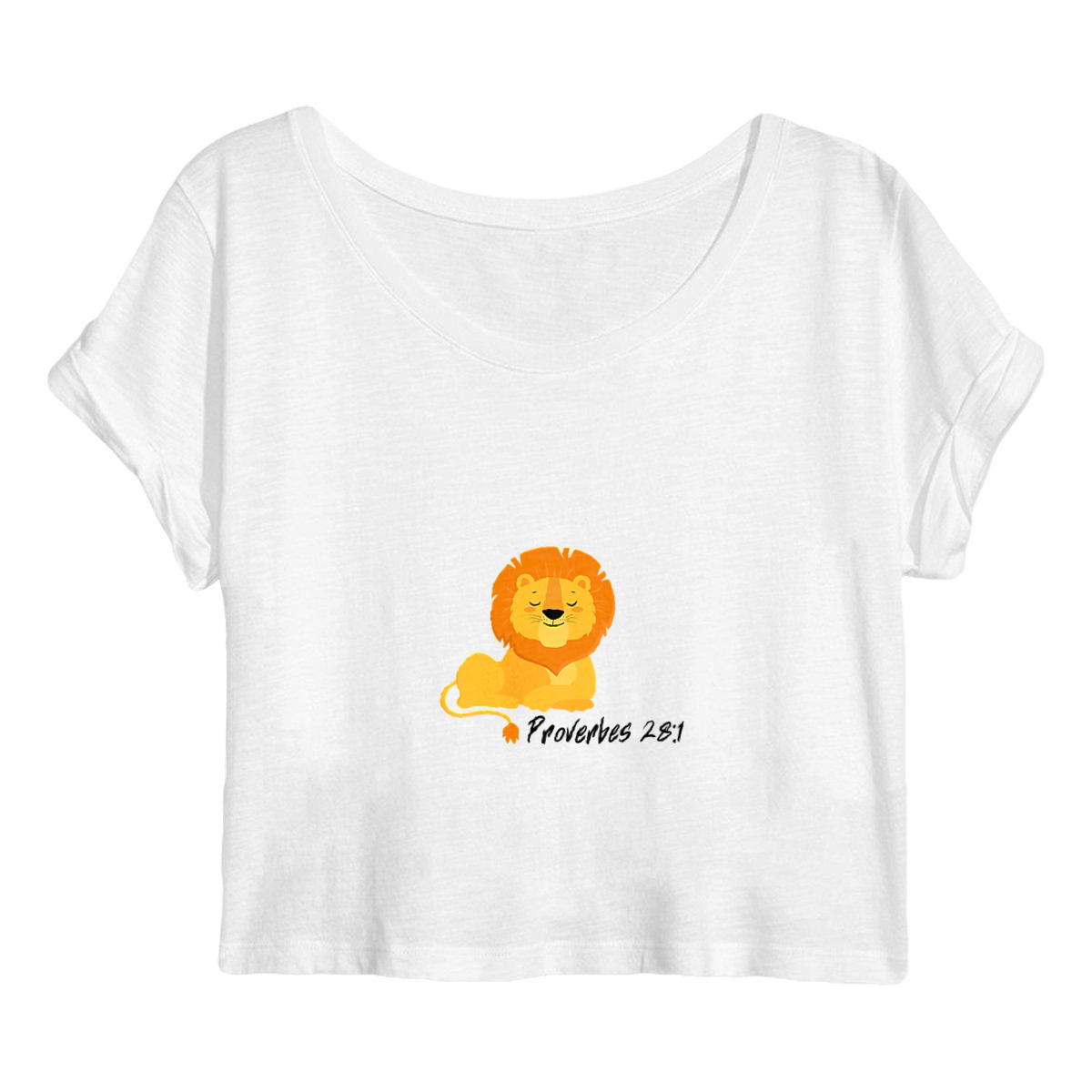 Image front Women's crop top Premium+ Proverbes 28:1