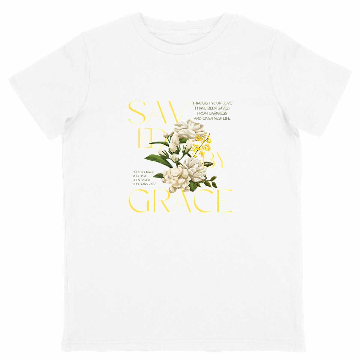 Image back  kids T-shirt "Saved by grace"