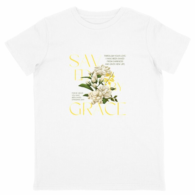 Image back  kids T-shirt "Saved by grace"