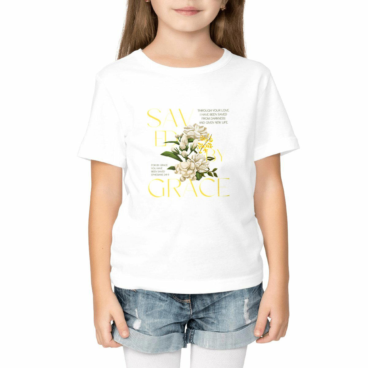 Image front  kids T-shirt "Saved by grace"