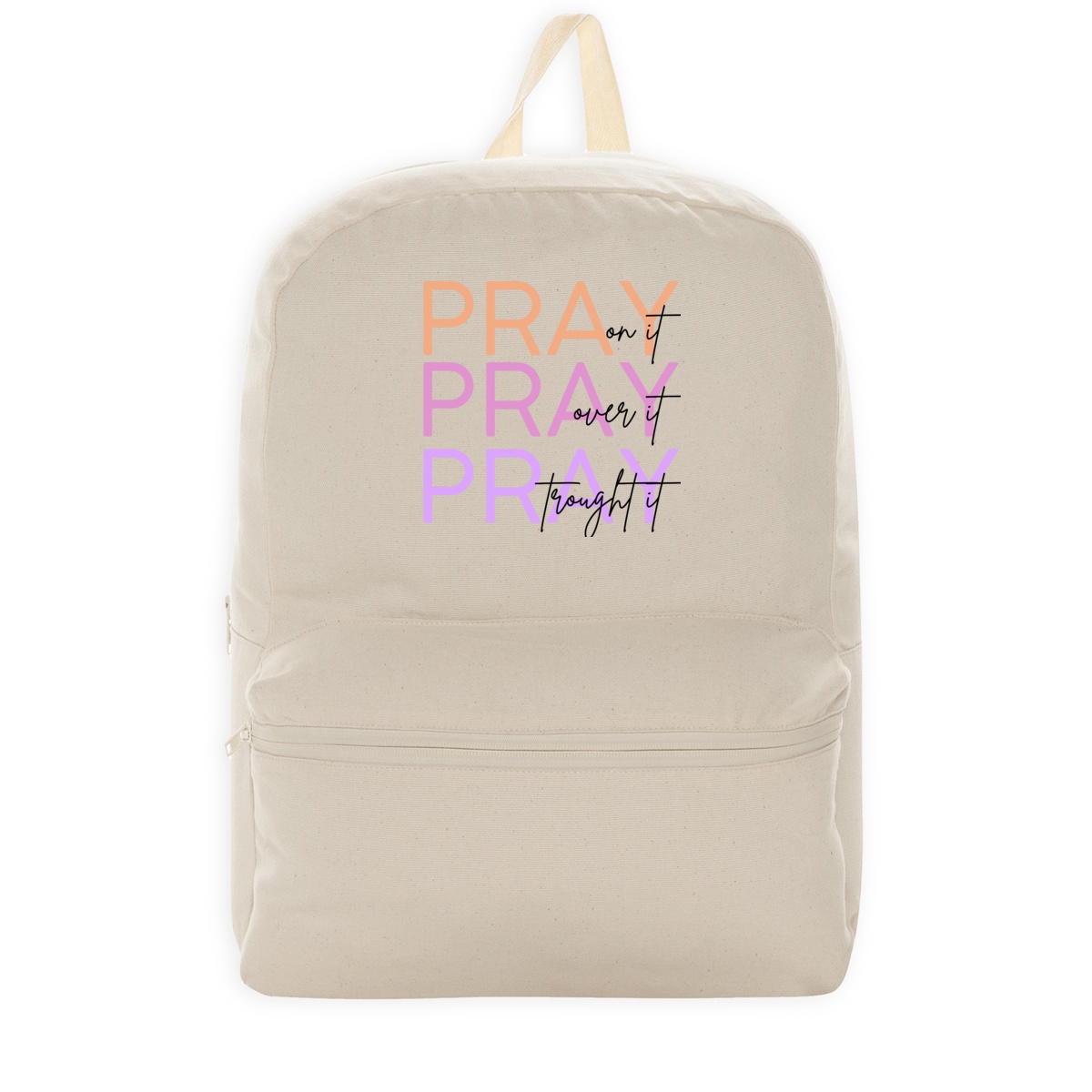 Image back 100% recycled backpack - Premium Plus Pray 3x