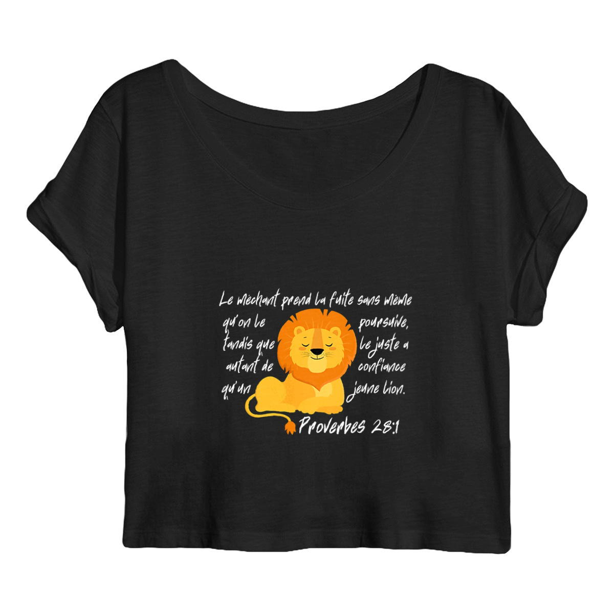 Image back Women's crop top Premium+ Proverbes 28:1