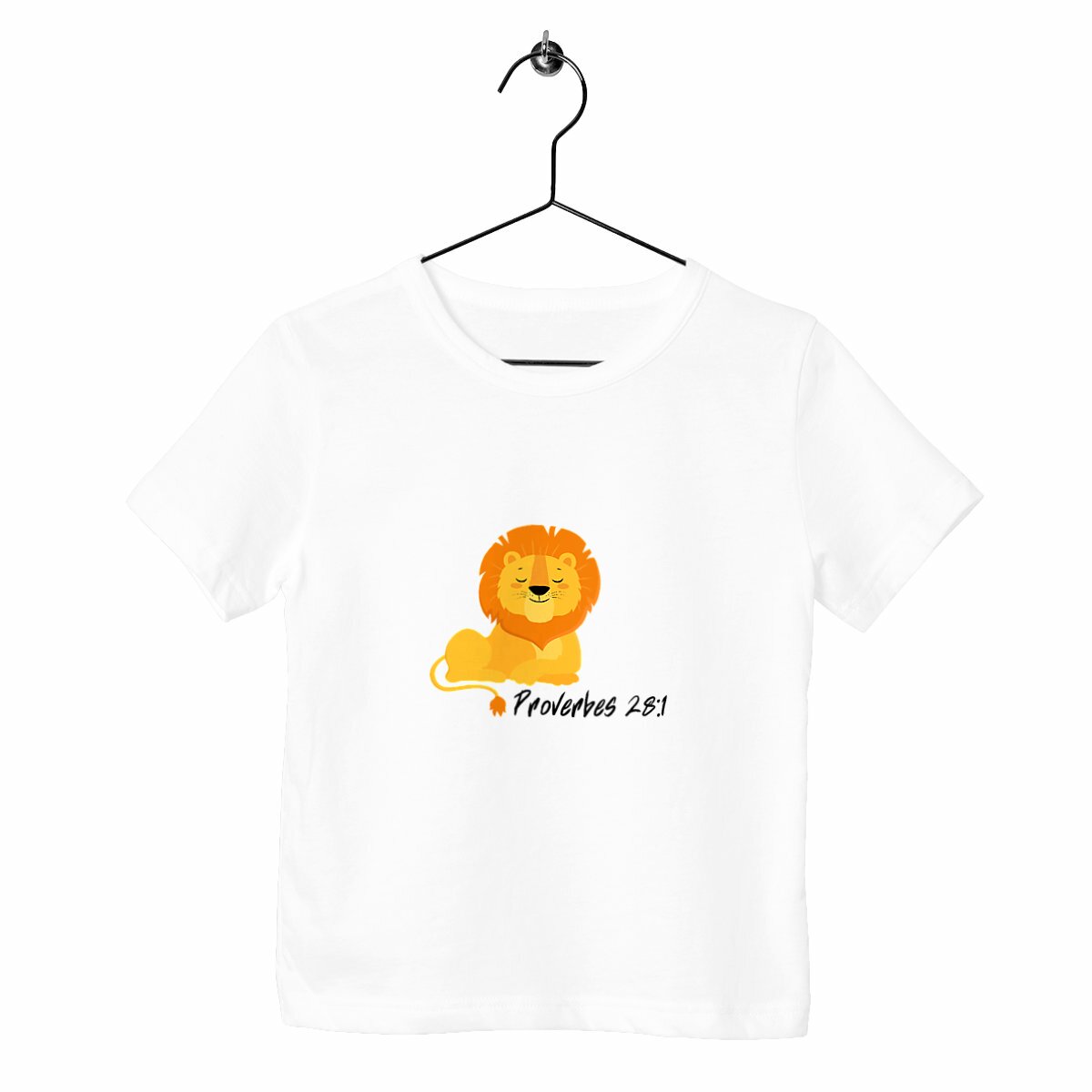 Image back Kids t-shirt Premium+ Proverbes 28:1 