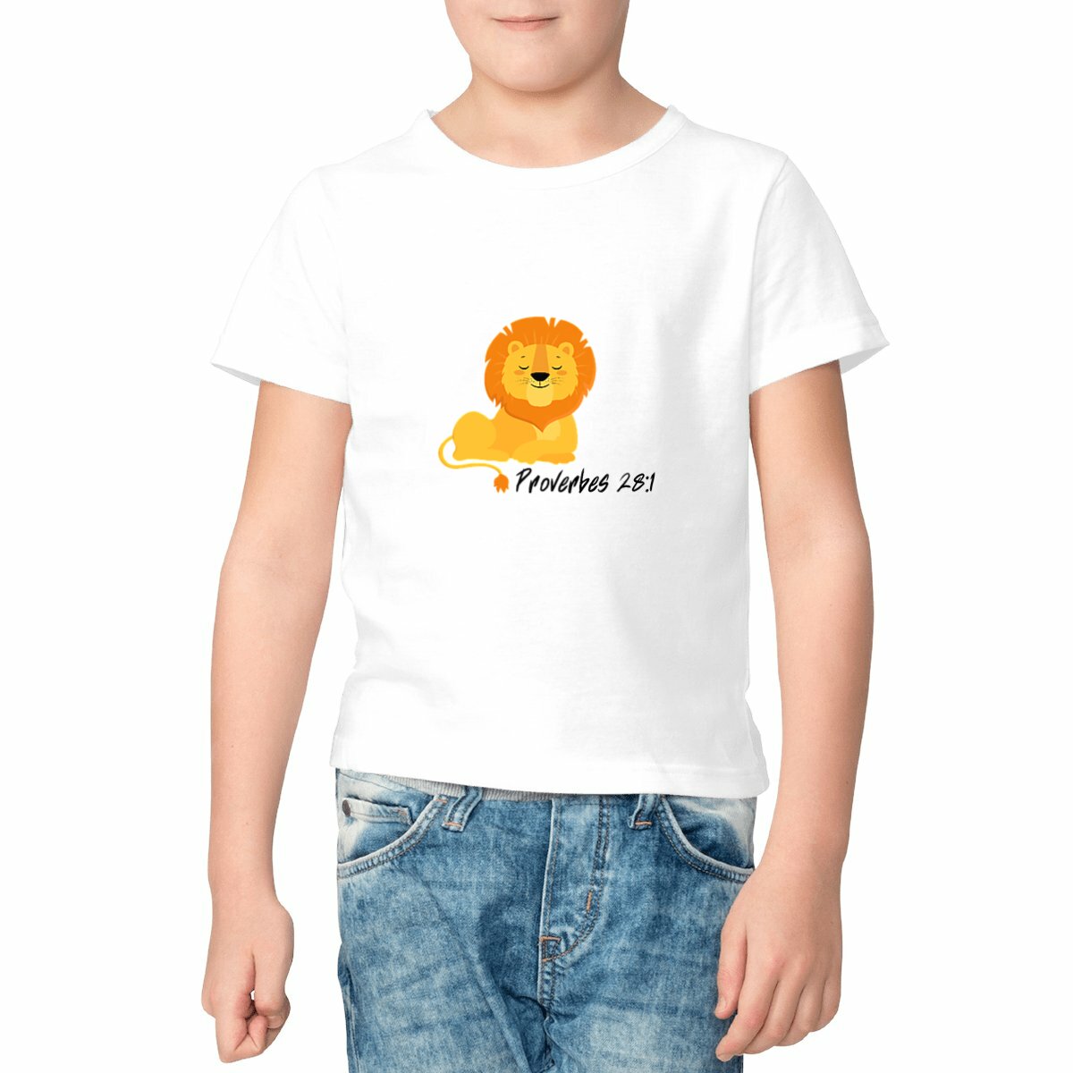 Image front Kids t-shirt Premium+ Proverbes 28:1 