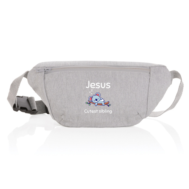 Image back canvas hip bag "Jesus cutest sibling"