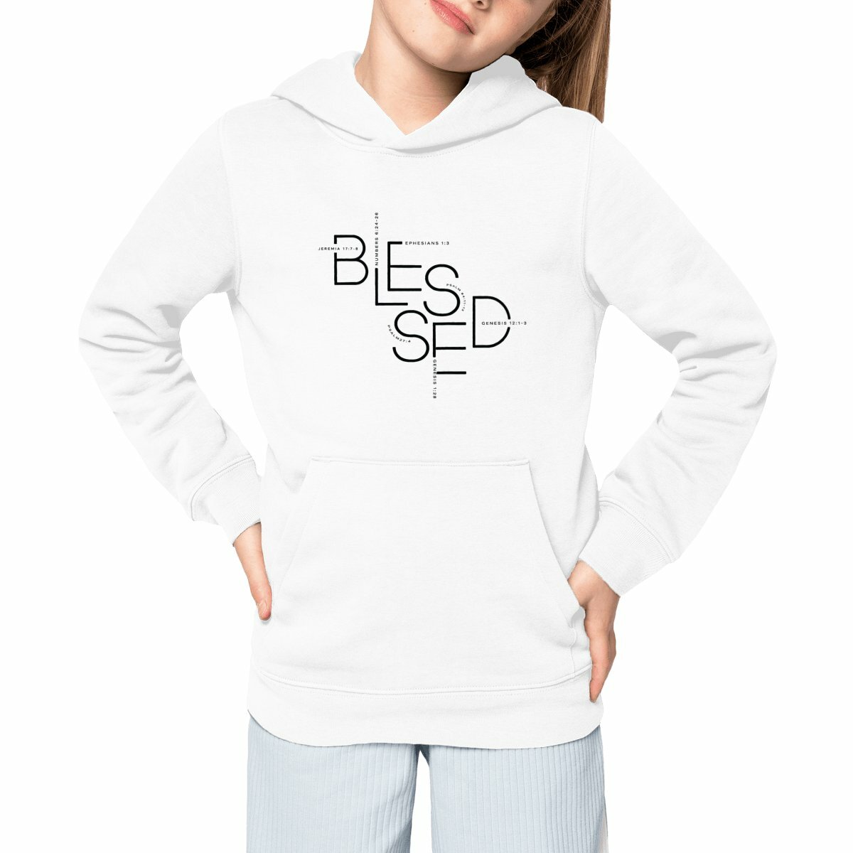 Image front Kids hoodie - Premium BLESSED