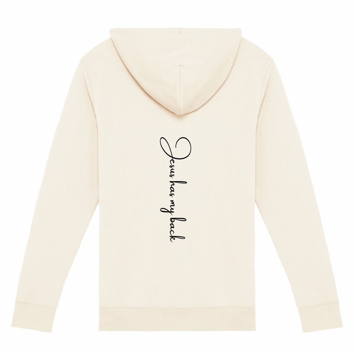 Image front Unisex Zip Hoodie - Premium Plus Jesus has my back