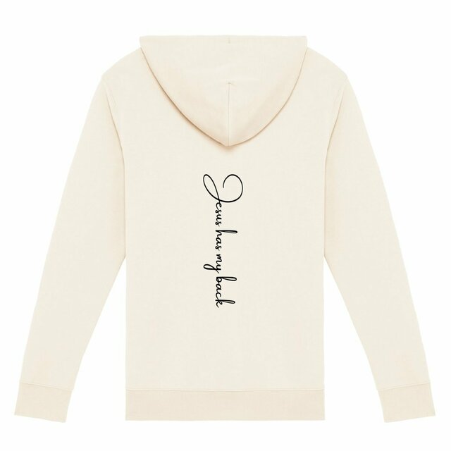 Image front Unisex Zip Hoodie - Premium Plus Jesus has my back