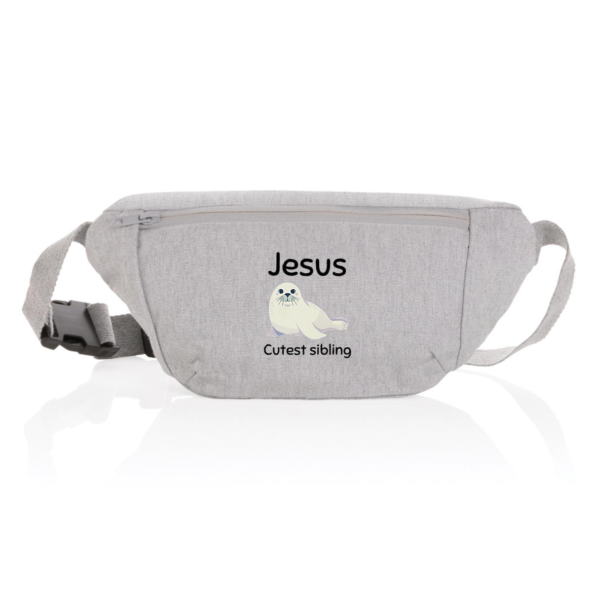 Image back canvas hip bag "Jesus cutest sibling"