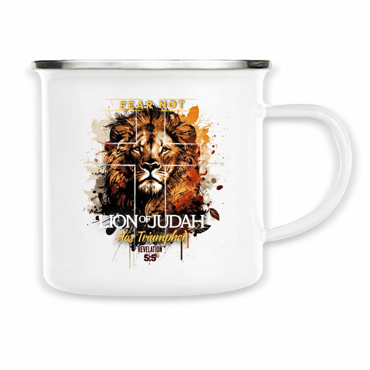 Image back Enamel mug Premium fear not lion of Judas