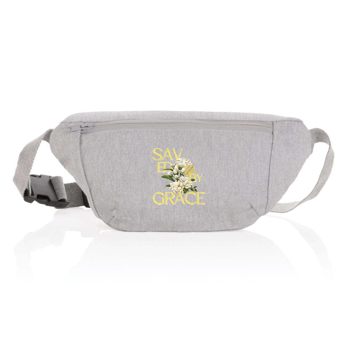 Image back canvas hip bag " Saved by grace"