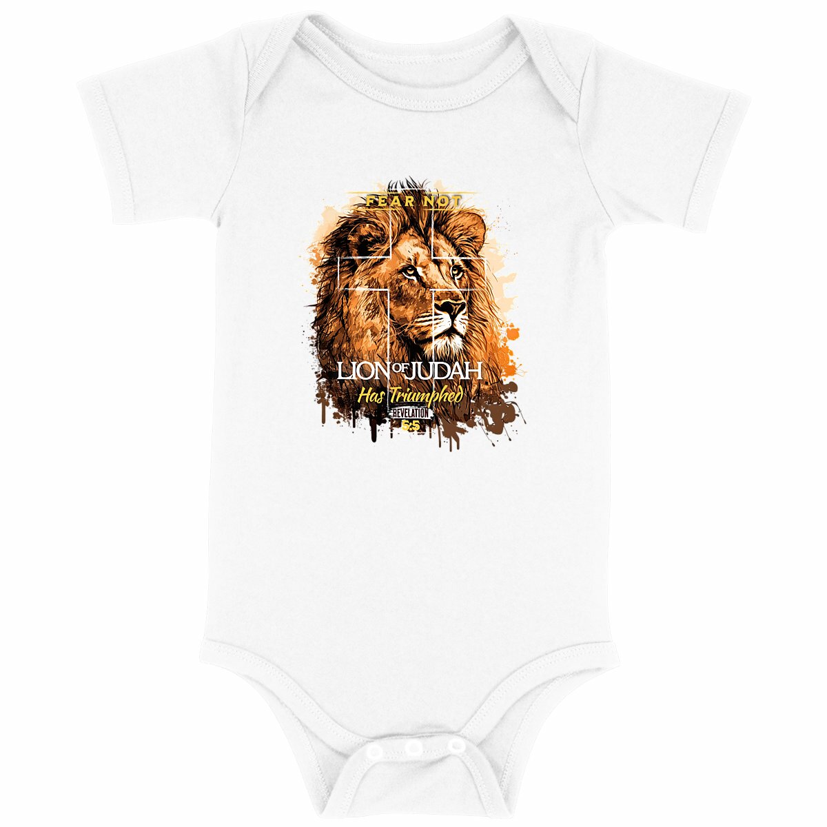 Image back Baby Bodysuit Premium+ fear not lion of Judas