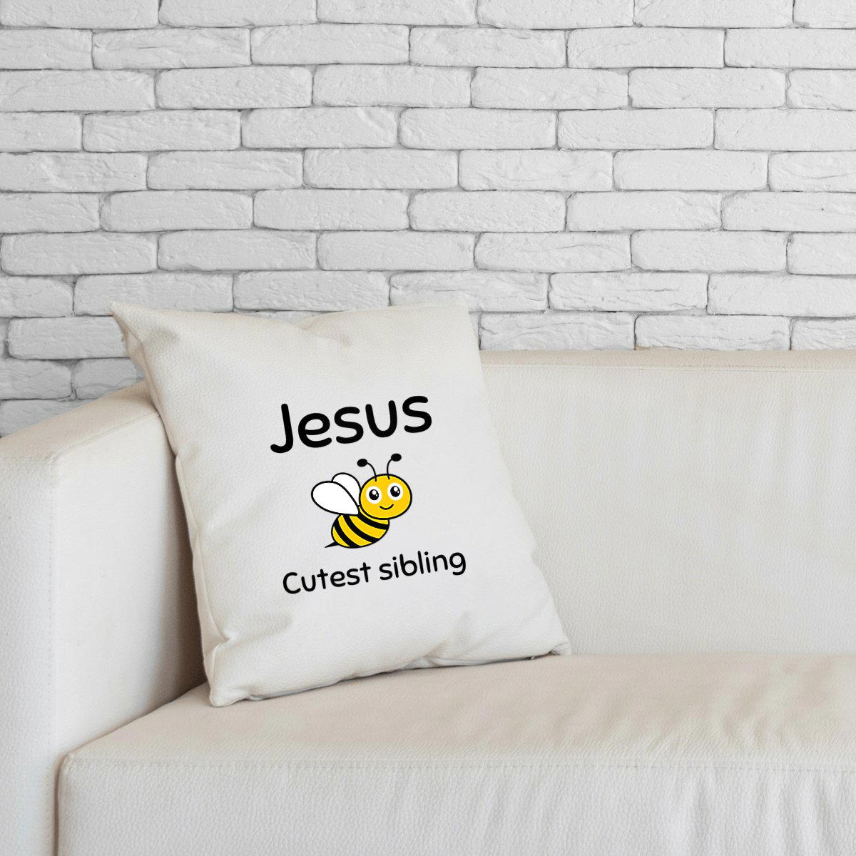 Image front Cushion Premium+ Jesus's cutest Sibling 