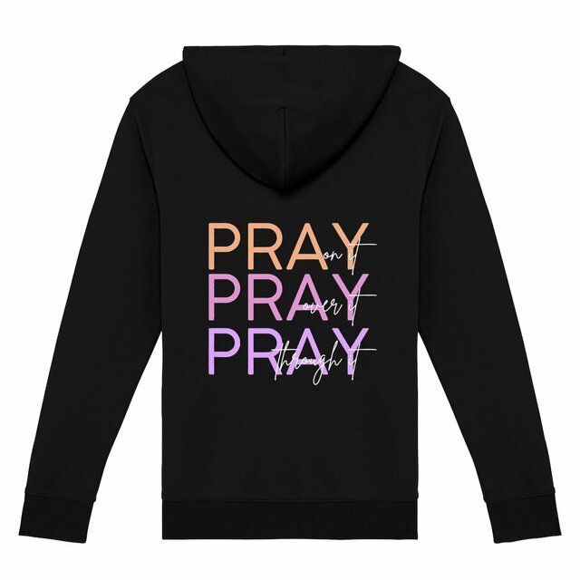 Image back Unisex Zip Hoodie - Premium Plus Pray 3x